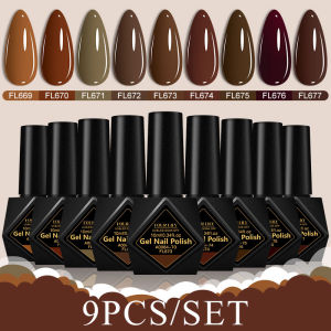 9pc Nail Gel Polish Set Popular Color Series Semi Permanent Soak Off Nail Art Gel Varnish for Manicure Supplies DIY Design