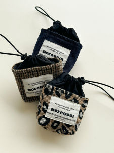 Moregool Cute Bag Charm Drawstring Small Buggy Bag AirPods Protective Case Earphone Storage