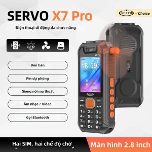 SERVO | Đèn Bàn Đa Chức Năng SERVO X7 PRO Tích Hợp Quạt Mini Sạc Dự Phòng Bluetooth Hỗ Trợ 2 SIM 2G Ghi Âm Cuộc Gọi Giọng Nói Ảo Radio FM