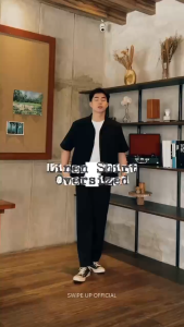 Swipe Up Kemeja Linen Oversize Cuban Bowling Shirt Linen Premium Kerah Lengan Pendek Sage