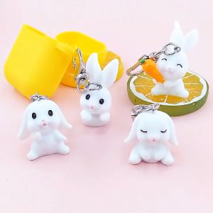 Gantungan Kunci Kecil Kelinci Putih Lucu Keychain Karakter Bunny Gantungan Kunci Import