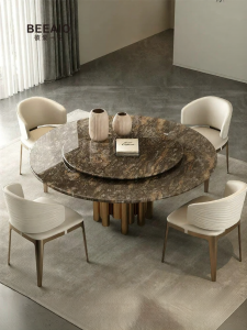 Natural Italian Luxurious Round Marble Dining Table