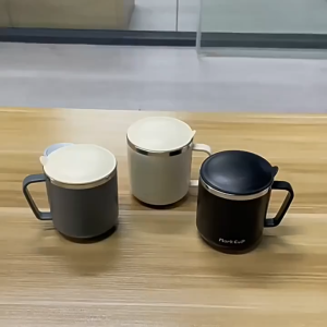 Insulated Coffee Mug with Lid 400ML Stainless Steel Thermal Water Cup Office Tea Mug Cawan不锈钢咖啡杯