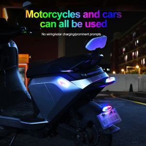 Car Solar Charging-free Anti-rear Collision And Explosion-proof Safety Light Motorcycle Brake Tail Light Modified Flash Light