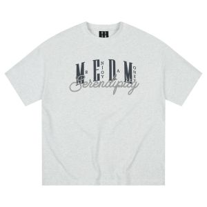 Basic Style 3D Embroidery MEDM25SS Cotton T-Shirt Loose Fit Short Sleeve round Neck Top for Men And Women Summer Breathable