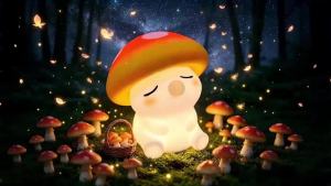 NEWSTYLE | Mushroom Night Light Squishy Silicone Lamp For Kids Tap Control RGB Bedside Nursery Sleeping Nightlight For Room Decor