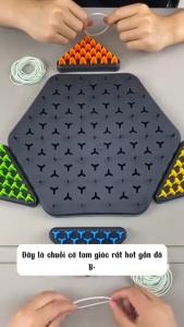 LOẠI LỚN- Bộ Đồ Chơi Bàn Cờ Dây Thun Cờ Tam Giác Triggle Board Game Tương Tác Nhóm Nhiều Người Chơi