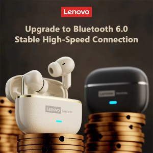 Lenovo | Lenovo LE208 TWS Bluetooth 6.0 Wireless Leather Earphones Stereo ENC Noise Cancelling Headphone 38ms Low Latency Gaming Headset