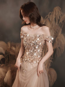 Elegant Evening Gown Womens New 2025 High-End Feel Party Luxury Small Audience High-End Host Adult Performance Dress