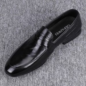 Fall 2024 Mens Slim Fit Pure Leather Casual Shoes Genuine Leather Business Formal Versatile Comfortable Sports Footwear