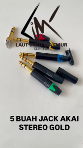 5 BUAH JACK AKAI GOLD STEREO 5 WARNA JACK AKAI GOLD PLATE JACK AKAI STEREO MALE ups stabilizer AMPLIFIER microphone