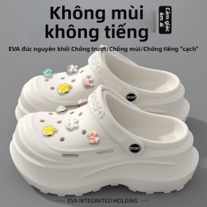 Dép Bít Ngón Chống Sốc Đế Dày Tăng Chiều Cao Nữ Mùa Hè Ngoài Trời