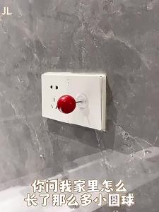 1PC Creative Joystick Ball Switch Sticker Red Ball Wall Stickers Black Ball Switch Decoration Switch Decorative Dmall Ornament