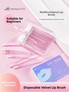 MONLEYTA | Disposable Velvet Lip Brush Stick Portable Makeup Artist Professional Lipstick Lip Gloss Lip Mud Blending Beauty Tools
