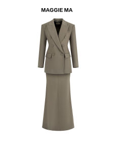 Elegant Double-breasted Suit Dress