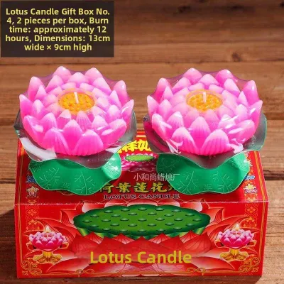 TNBROTHERS | Offering Buddha Home Use Lotus Colorful Boxed Candle