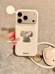 LIANGWU | Cute Leather Elephant Charm iPhone 17 Pro Max Case