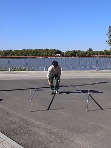 2M Tabung Baja Jemuran Baju Stainless 2 Susun dengan Tahan Angin Jemuran Pakaian Portable DOUBLE