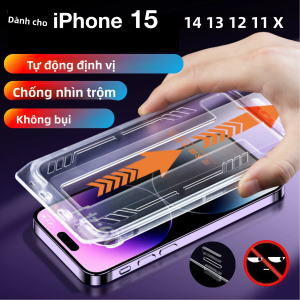 Tấm Bảo Vệ Màn Hình Kính Cường Lực Chống Nhìn Trộm iPhone Không Bụi Với Bộ Cài Đặt Tương Thích Với Các Mẫu 15 14 13 12 11 XR XS X Pro Max PLUS