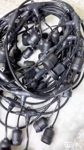 【ส่งจากกรุงเทพ】สายไฟห้อยระย้า ขั้วE27 ไฟระย้าปิงปอง ขั้วยางกันน้ำ 5/10/15เมตร ขั้วหลอดไฟ สายแพระย้า ต่อกันได้ สายไฟพร้อมขั้ว ทนแดด ทนฝน แบบเสียบปลั๊ก ไฟระย้า