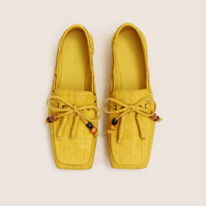 Spring Hand-woven Raffia Loafers