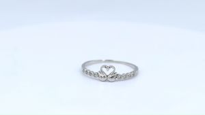 Lucky Gems แหวนเงินแท้ 925 เพชร CZ ชุบโรเดียม แหวนหงส์คู่ เสริมก้าน LKM615