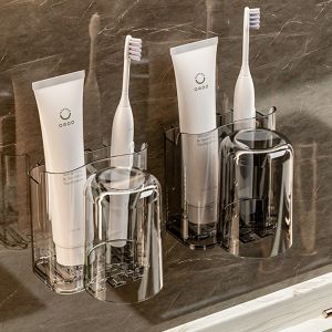 XUNHUAI | Wall Mounted Hole-Free Toothbrush Cup Holder