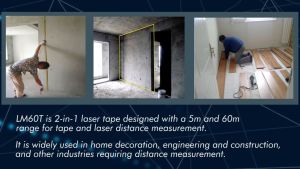 Uni-t ตลับเมตรเลเซอร์ดิจิทัล LM50T  หน้าจอ LCD 50 มยืดหดได้