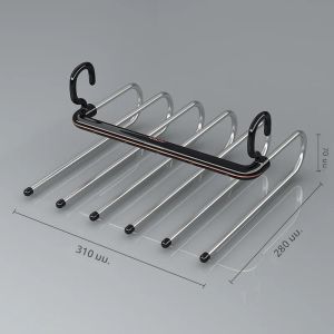 Multi-Layer S-Shapedตู้เสื้อผ้ากางเกงRack 6 In 1 ประหยัดพื้นที่Home Multi-Functional Closet Anti SLIPโลหะแขวนเสื้อผ้า