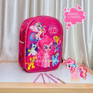 Ransel anak kuda poni/ransel anak kuda pony bonus set alat tulis kuda pony/ransel sekolah anak karakter