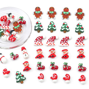 1pc/bag Fancy Handmade Christmas Decoration Xmas Tree Snowman Santa Claus Beads for DIY Jewelry Craft Making