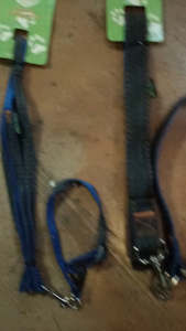1-6set Adjustable Denim Collar and Leash Set for Pet Dogs and Cats