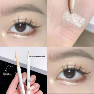 Matte Pearl Eyeliner Shadow Two-In-One for Beginners Student Eye Makeup Tool Flat Iron Pen Highlighter Enhance Face Shape