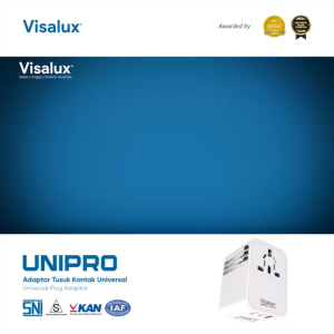 Visalux Unipro Travel Adaptor Universal Plug Type C + USB Fast Charging / Steker Serbaguna White - Colokan Internasional (VKA935-UNI)