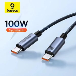Baseus 100W USB C Để Loại C Cáp Cho iPhone 15 Cộng Với Pro Max Pd Nhanh Chóng Sạc Sạc Cáp Dữ Liệu Dây Cho Macbook Xiaomi Samsung