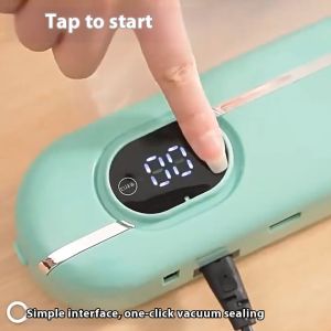 Heavy Duty LCD Food Vacuum Sealer Packaging Machine for Household Automatic Sealing of Vacuum Bags with 62KPa Pressure