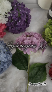 BUNGA HORTENSIA KAIN X1 TANGKAI PANJANG ARTIFICIAL - BUNGA HYDRANGEA LARGE PREMIUM HIASAN BUCKET & HANTARAN - DEKORASI PERNIKAHAN