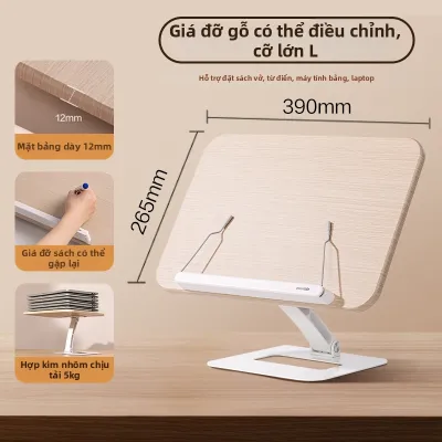 deli | Giá Đỡ Sách Gỗ Điều Chỉnh Được cho Trẻ Em Gấp Gọn
