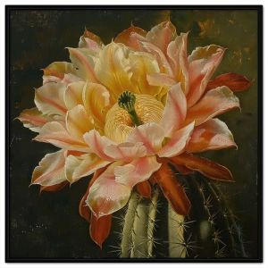 Tranh phong thủy hoa sương rồng tranh treo tường tranh dán tường tranh sơn dầu in canvas. CGI - 536