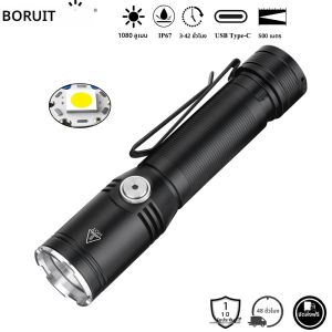 ไฟฉาย LED BORUiT รุ่น ET25 ความสว่าง 1080 ลูเมนส์ ชาร์จผ่านพอร์ต Type-C กันน้ำระดับ IP67 เหมาะสำหรับใช้ในกรณีฉุกเฉินและตกปลา