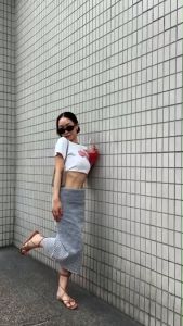 Summer Midi Skirt - The Mimi Project / กระโปรง เอวต่ำ ลายตา รางวัล