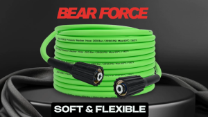 Bear Force Super Flexible Pressure Washer Hose 10m -15m 2900 PSI/ 200Bar Kink Resistant Power Washer Hose Car Wash Extension Hose M22-pin 14/15