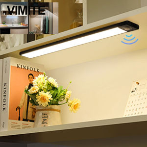 【Ready Stock】Vimite 60CM Ultra-thin LED Wireless Motion Sensor Cabinet Light USB Rechargeable Magnetic Dimming Night Light Wardrobe Lamp for Room Closet Kitchen Bedside indoor Lighting 无线夜灯人体感应橱柜灯床头灯