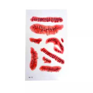 Stiker tato temporer stiker tato luka untuk cosplay halloween tato luka jahitan