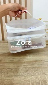 【RUMATIDY】ZORA Tas Jaring 2 Tingkat Pouch Make Up Kosmetik Skincare Travel Organizer