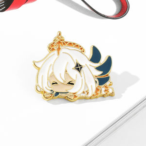 Game Genshin Impact Pin Paimon Enamel Metal Brooch Kawaii Cartoon Character Badge Souvenir Decorate Cosplay Gifts for Fans
