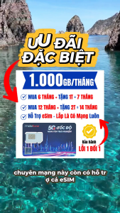 ( TẶNG 2 THÁNG ) SIM 4G 5G Data 1.000GB/Tháng - Trọn Gói 7 - 14 Tháng ( CÓ ESIM ) - Dung Lượng Khủng Nhất Nhà Mạng Mobifone | 6FHN 12FHN 6FHCM 12FHCM - FREESHIP - CHƯA KÍCH HOẠT