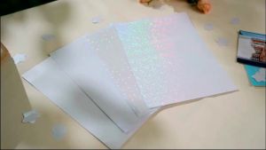 Giấy Dán Hologram A4 20 Tờ 6 Kiểu Kích Thước 8.3x11.7 Inch Chất Liệu Vinyl Tự Dính Dùng Cho Cán Màng Lạnh Giấy Ảnh