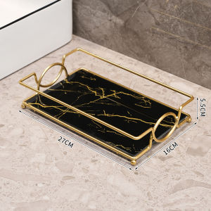 Accessible Luxury Toilet Countertop Organizer Tray Cosmetics Storage Rack Bathroom Glass Bracket Washstand Storage