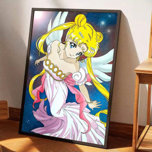 Bandai | 5D DIY Thủy Thủ Mặt Trăng Anime Tranh Gắn Đá Bộ Retro Full Khoan Đá Khảm Nghệ Thuật Trang Trí Treo Tường Thủ Công Nhà Tặng Không Khung